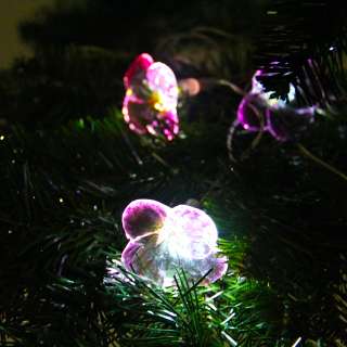Pink Flowers Solar LED String Lights   Exterior Lights for Yard or 