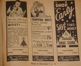 Rexall Drug Stores Newspaper Advertisement Booklet Ads  