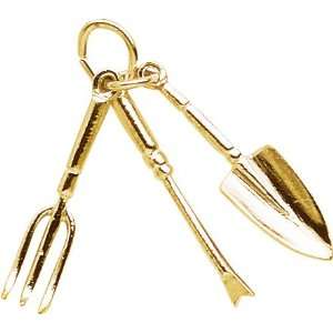  Rembrandt Charms Gardening Tools Charm, 14K Yellow Gold 