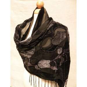 Italy Fashion Silk Burnout Velvet Scarf w/ 2 Gorgeous Designs, Smooth 
