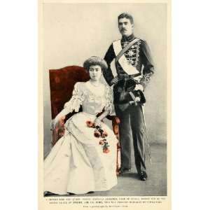 1905 Prince Gustaf Adolf Bride Sweden Royalty Print 