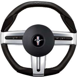   2005 09 Mustang Grant Black Leather Air Bag Steering Wheel Roush Logo
