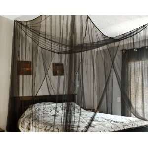 Black Four Corner Bed Canopy Mosquito Net Bed Netting 
