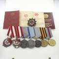 Soviet Russian Order Medal Group With Documents. RARE  