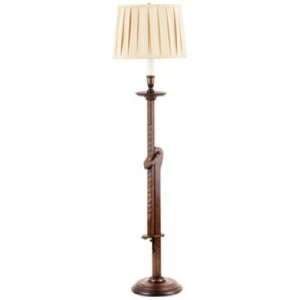  Dearborn Adjustable Height Walnut Finish Floor Lamp