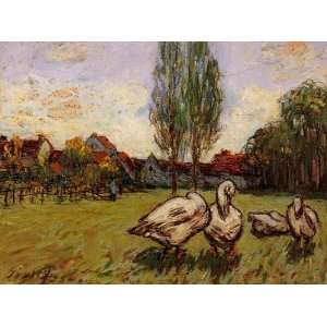 Hand Made Oil Reproduction   Alfred Sisley   32 x 24 inches   Geese 