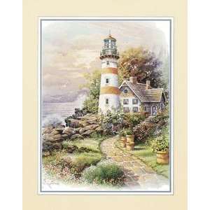  Lighthouse With Cottages Andres Orpinas. 16.00 inches by 