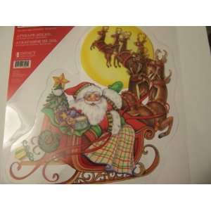  Holiday Suncatcher ~ Santa with Sleigh and Reindeer Toys 