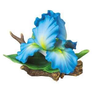  Andrea by Sadek Large Blue Iris Porcelain Flower Figurine 
