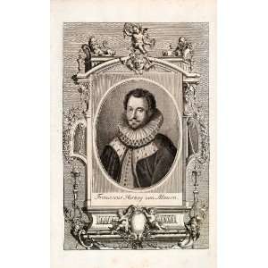  1721 Copper Engraving Portrait Francis Duke Anjou Alencon 