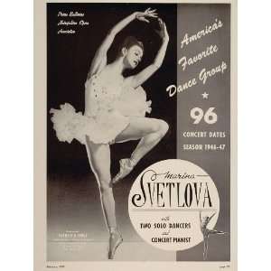 1947 Marina Svetlova Prima Ballerina Ballet Booking Ad   Original 