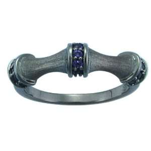  Ruthenium Over Sterling Silver Amethyst Ring, Size 6 
