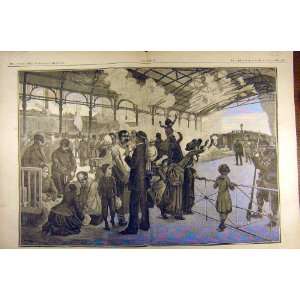  1884 Painting Le Depart Delance Train Station Print
