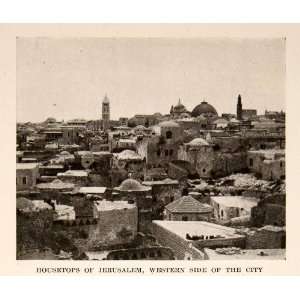  Print Cityscape Housetops Jerusalem Western Side City Ancient Israel 