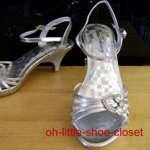 Silver 2.5 Pageant Dance Prom Costume Heels Sandal Shoes Size 5   10 