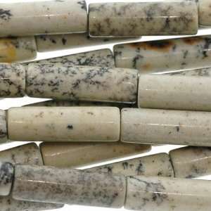 Dendrite Agate : Tube Plain   13mm Height, 4mm Width, Sold by: 16 Inch 