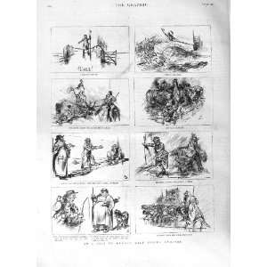   1881 EXMOOR WILD PONIES BAMPTON HORSES SKETCHES