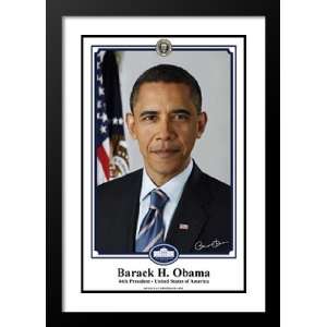  Barack Obama 20x26 Framed and Double Matted Presidential 