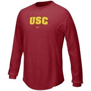   USC Trojans Cardinal Waffle Long Sleeve Crew Top: Sports & Outdoors