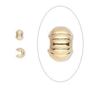  Crimp Covers Gold plated brass corrugated 4mm sold per 