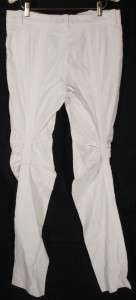 ANN DEMEULEMEESTER OFF WHITE COTTON PANT W/ARTICULATED KNEE SZ 40 US 
