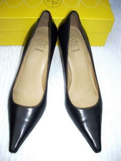 JOAN & DAVID~Circa~DENE~Black Leather Classic Pumps Heels Shoes 9 