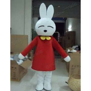  Lovely Red Miffy Rabbit Bunny Mascot Costume Fancy Dress 