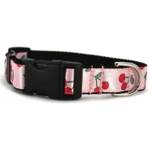  X Small Cherry Pink Bettie Dog Collar: 1 wide, adjusts 8 