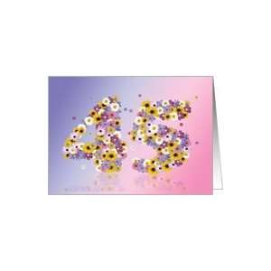  45th birthday with daisy flower numbers Card Toys & Games