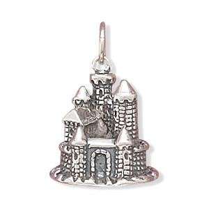 3D Castle Charm Sterling Silver
