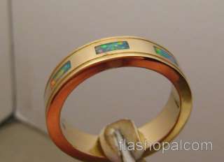   Red & Blue Mens Opal Wedding Ring Band Heavy 12grams 14k Gold  