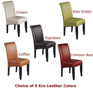 Set of 4 Eco Leather Parsons Dining Table Desk Chairs  