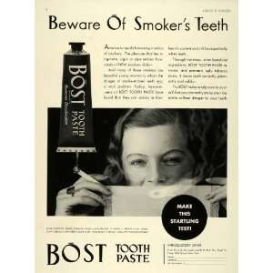  1932 Ad Bost Smoker Stain Remover Tooth Paste Cigarette 