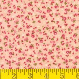  45 Wide Cotton Lawn Tiny Bourbon Rose Peach Fabric By 