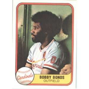  1981 Fleer # 548 Bobby Bonds St. Louis Cardinals   In A 