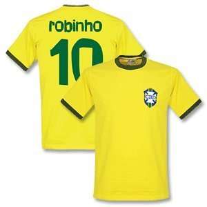   Brazil Home Retro Shirt + Robinho 10 (Samba Style)