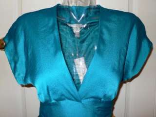 Diane von Furstenberg Indian Blue Kimoni Wrap Dress NWT 0  