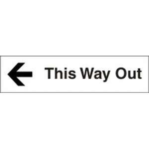  THIS WAY OUT (ARROW LEFT) Color White/GREEN   3 x 12 