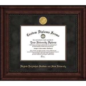 Virginia Tech Hokies   Gold Medallion   Suede Mat   Mahogany   Diploma 