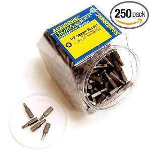   90263 #2 Square Recess Two Inch Power Tips, 250 Pack