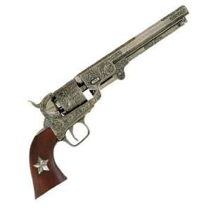 1851 Colt Navy Revolver Engraved Nickel Finish (Non fireable)  
