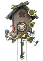 Mini Hand Carved Birds Leaves Wooden Cuckoo Wall Clock  