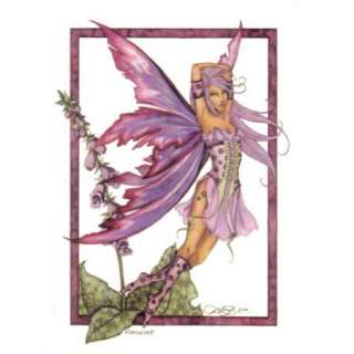 Amy Browns Foxglove Fairy Art Postcard 2001 MINT NEW  