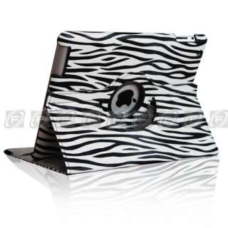 The New iPad 3 360 Rotating Stylish Leather Case Smart Cover Stand 