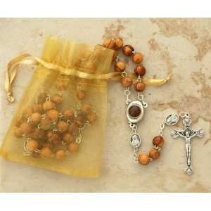  Olive Wood Rosary with Relic Centerpiece in case From The 