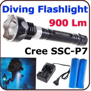 Diving Cree SSC P7 C SXO 3 Mode 900 Lumen LED Flashlight Kit with 