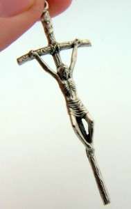 Silver P Crucifix Pope John Paul II Papal Cross Medal  
