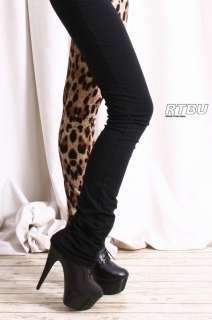 RTBU Punk Runway Asymmetrical Black/Leopard Slim Straight Leg 