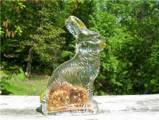   Rabbit Candy Container J H Millstein Co. PA. w Grass & Label  