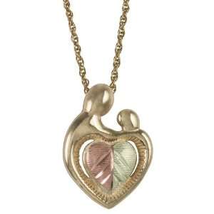   : Black Hills Gold Mother and Child 10K Gold Heart Necklace: Jewelry